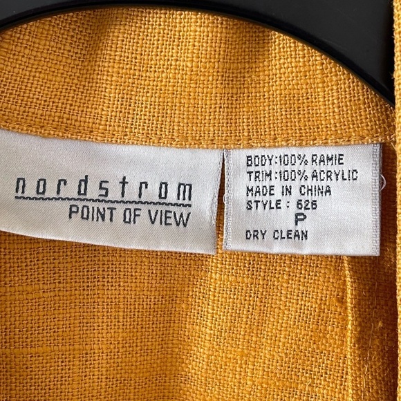 Nordstrom 100% Ramie Oversized Women’s Open Front Blazer P/ Small Mustard yellow - Picture 6 of 9